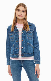 Синяя куртка из денима на болтах Wrangler