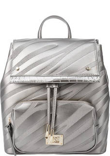 Серебристый кожаный рюкзак с откидным клапаном Elda Cavalli Class