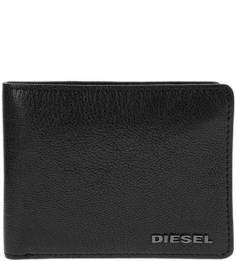 Маленькое черное портмоне из натуральной кожи Diesel