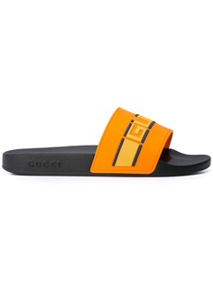 Gucci шлепанцы с полосками с логотипом