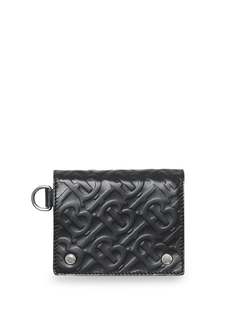 Burberry Monogram Embossed Leather Trifold Wallet