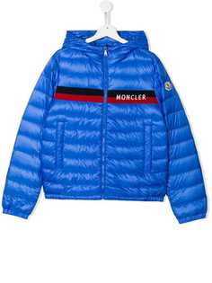 Moncler Kids куртка-пуховик с полосками и логотипом
