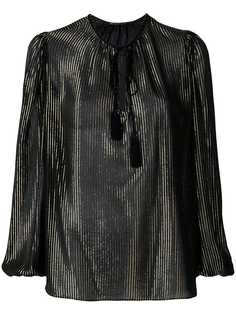 Saint Laurent блузка в полоску с эффектом металлик