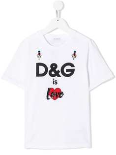Dolce & Gabbana Kids футболка Love с логотипом