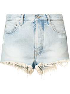 Off-White джинсовые шорты с принтом