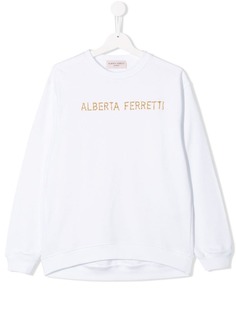 Alberta Ferretti Kids толстовка с декорированным логотипом