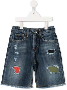 Msgm Kids джинсовые шорты с прорезями