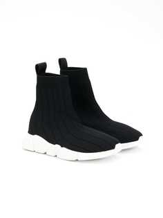 Msgm Kids ribbed knit sneakers