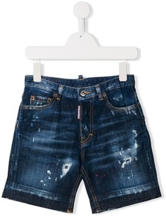 Dsquared2 Kids состаренные джинсовые шорты