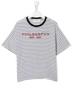 Philosophy Di Lorenzo Serafini Kids футболка в рубчик с логотипом
