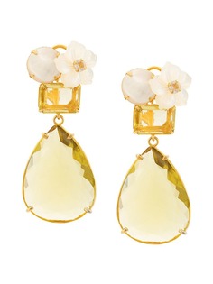 Bounkit Jewelry серьги Petal & Teardrop