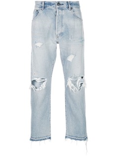 John Elliott выбеленные джинсы с прорезями