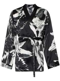 Ann Demeulemeester куртка-кимоно с цветочным принтом