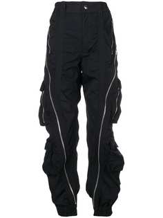 Mugler брюки с диагональными молниями