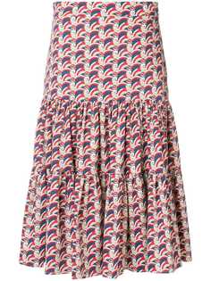 La Doublej расклешенная юбка-миди с принтом