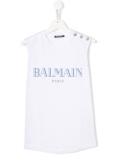 Balmain Kids футболка без рукавов с логотипом
