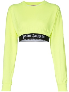 Palm Angels укороченная футболка с длинными рукавами и логотипом