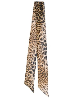 Saint Laurent узкий платок с леопардовым принтом