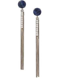 Iosselliani длинные серьги Sodalite с бахромой