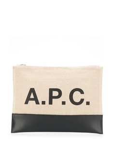 A.P.C. клатч с логотипом и вставками