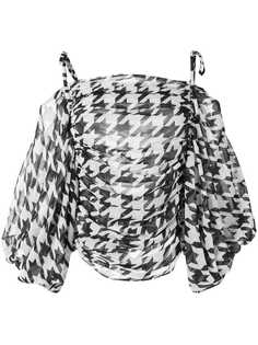 Giuseppe Di Morabito блузка с открытыми плечами в ломаную клетку