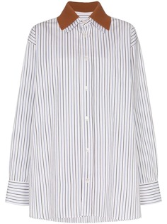 Plan C полосатая рубашка со съемным воротником