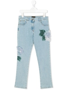 Dolce & Gabbana Kids джинсы с цветочной вышивкой