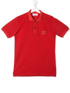 Stone Island Junior рубашка-поло с нашивкой-логотипом