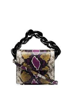 Marquesalmeida multicoloured snake effect chain leather bag
