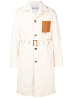 Loewe однобортное пальто с контрастной строчкой