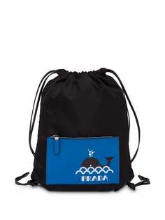 Prada Saffiano leather and fabric backpack