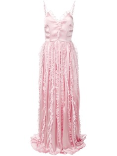Brognano ruffled trim long dress