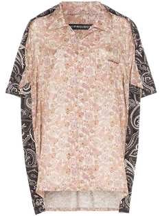 Y / Project oversized two-tone paisley print silk and cotton shirt