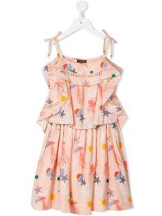 Velveteen sea creatures print dress