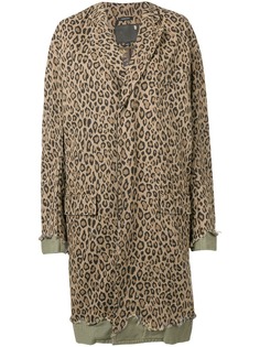 R13 пальто с леопардовым узором