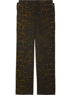 Burberry брюки прямого кроя с леопардовым принтом
