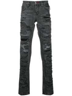 Philipp Plein джинсы скинни с рваными деталями