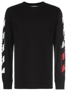Off-White футболка в полоску с логотипом