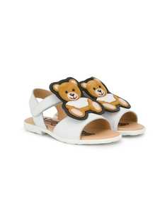 Moschino Kids сандалии на липучках с аппликацией