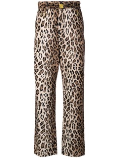Martine Rose брюки с леопардовым принтом