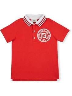 Fendi Kids рубашка-поло со штампом-логотипом