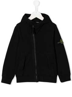Stone Island Junior black zip up hoodie