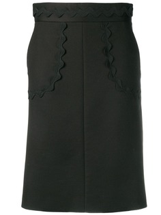 Red Valentino прямая юбка с фестонами