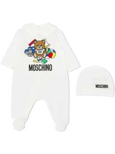 Moschino Kids Teddy Bear babygrow and beanie set