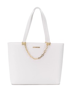Love Moschino white and gold tote bag