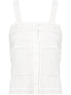 Saint Laurent топ с английской вышивкой