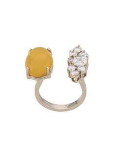 Iosselliani кольцо открытого дизайна с желтым агатом
