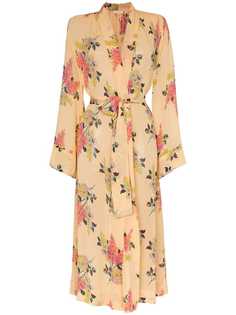 By Timo Lilacs floral-print belted robe