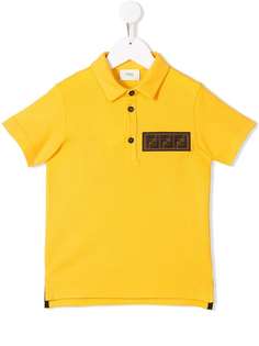 Fendi Kids рубашка-поло с нашивкой-логотипом