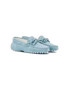 Tods Kids aquamarine classic loafers